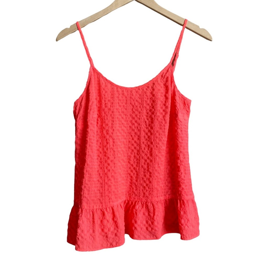 Lilly Pulitzer Coral Seersucker Cami Tank Pink Sun Ray Size XS